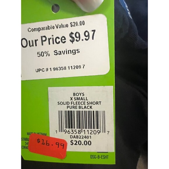 DSG Boys XS Solid Fleece Shorts‎ Black 60% Cotton 40% Polyester - Picture 5 of 8